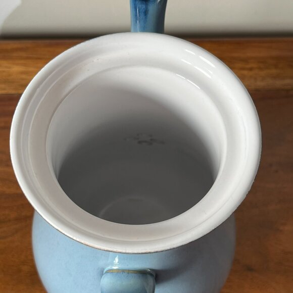Denby Langley Castile Coffee Pot with Lid Stoneware Blue & White England Vintage - Picture 13 of 17